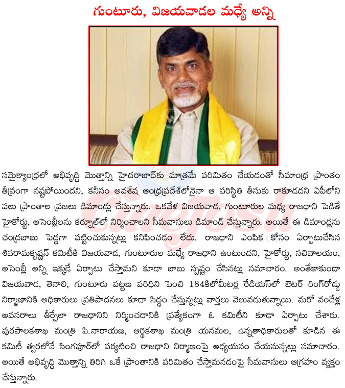 ap cm chandrababu naidu,committee on capital,shivarama krishnan committee for capital selection,chandrababu naidu on capital,outer ring road in guntur,high court,assembly of ap  ap cm chandrababu naidu, committee on capital, shivarama krishnan committee for capital selection, chandrababu naidu on capital, outer ring road in guntur, high court, assembly of ap